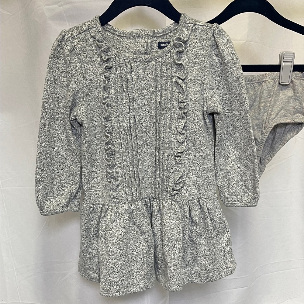 GAP Kids Gray Ruffle dress with bloomers size 18-24 months